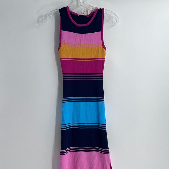 skies are blue striped ribbed tank dress in rainbow new size small - Picture 1 of 9